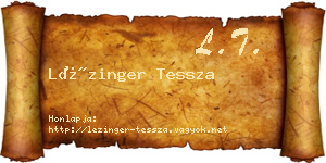 Lézinger Tessza névjegykártya